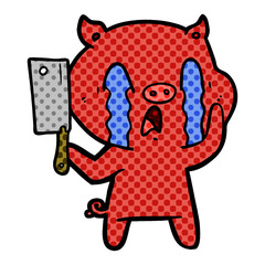 crying pig cartoon