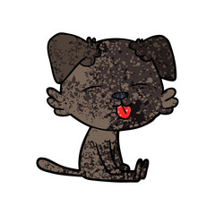 cartoon dog sticking out tongue