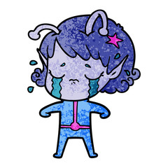 cartoon crying alien girl