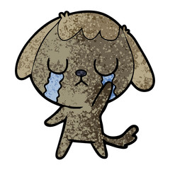 Fototapeta premium cute cartoon dog crying