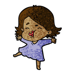 cartoon girl pulling face