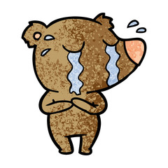 crying bear cartoon character