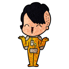 cartoon happy hipster girl