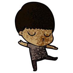 cartoon calm boy