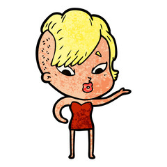 Obraz premium cartoon surprised girl