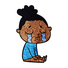 cartoon crying woman