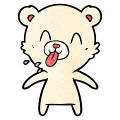 rude cartoon polar bear sticking out tongue