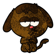 cartoon bored dog