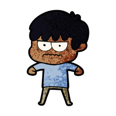 annoyed cartoon boy