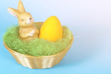 Easter Bunny with colored eggs