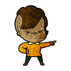 cartoon annoyed hipster girl