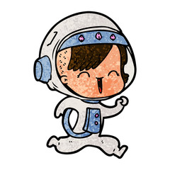 happy cartoon space girl