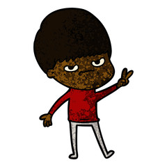 annoyed cartoon boy