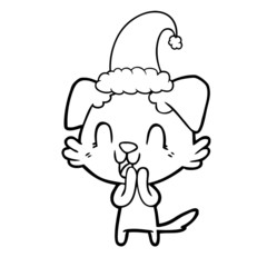 laughing cartoon christmas dog