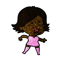 Obraz premium cartoon girl pulling face