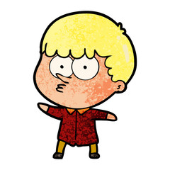 cartoon curious boy