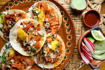 Traditional tacos al pastor