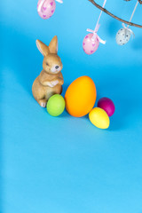 Easter Bunny with colored eggs