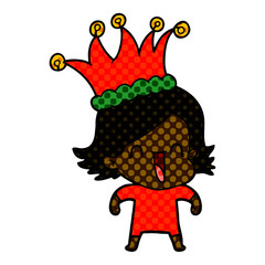 cartoon happy woman