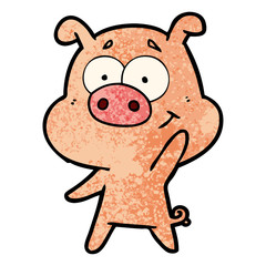 happy cartoon pig
