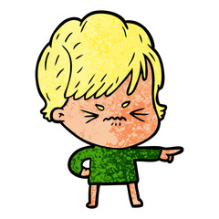 cartoon frustrated woman