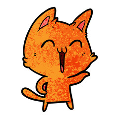 happy cartoon cat