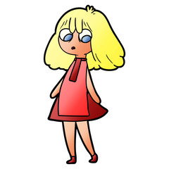 cartoon girl in dress
