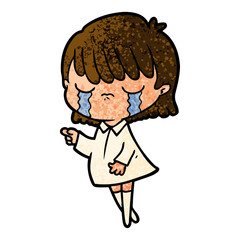 cartoon woman crying