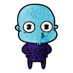 cartoon weird bald spaceman