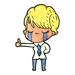 cartoon woman crying