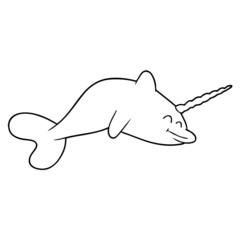 cartoon narwhal © lineartestpilot