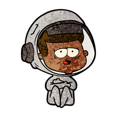 Obraz premium cartoon tired astronaut