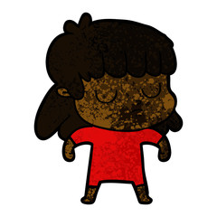 cartoon indifferent woman