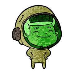 happy cartoon astronaut