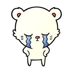 sad little polar bear cartoon