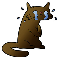 cartoon crying cat