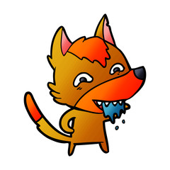 hungry fox cartoon character