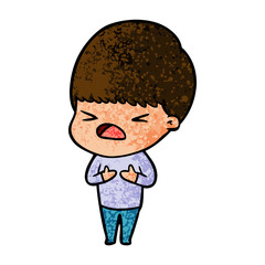 cartoon stressed man