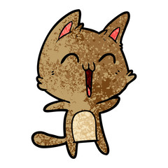 happy cartoon cat
