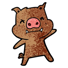 angry cartoon pig