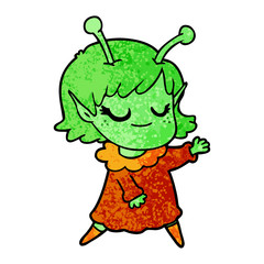 smiling alien girl cartoon