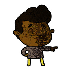 happy cartoon man pointing