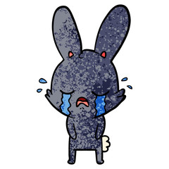 cute cartoon rabbit crying