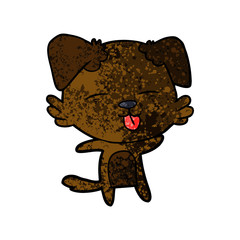 cartoon dog sticking out tongue