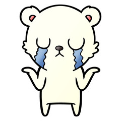 sad little polar bear cartoon