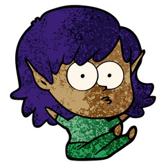 cartoon elf girl staring
