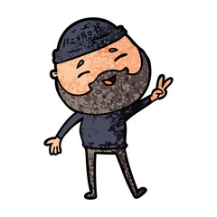 cartoon happy bearded man