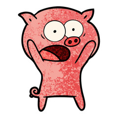 cartoon pig shouting
