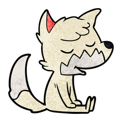 friendly cartoon sitting fox