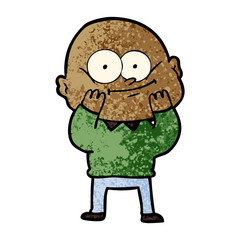 cartoon bald man staring